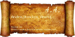 Andrejkovics Anett névjegykártya